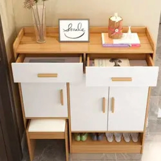 Tủ giày tiện ích - Màu trắng phối vàng -Thông minh- Hiện đại - TG006