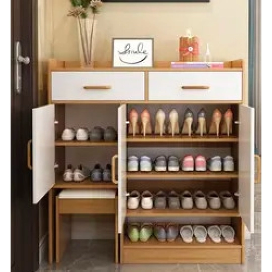 Tủ giày tiện ích - Màu trắng phối vàng -Thông minh- Hiện đại - TG006