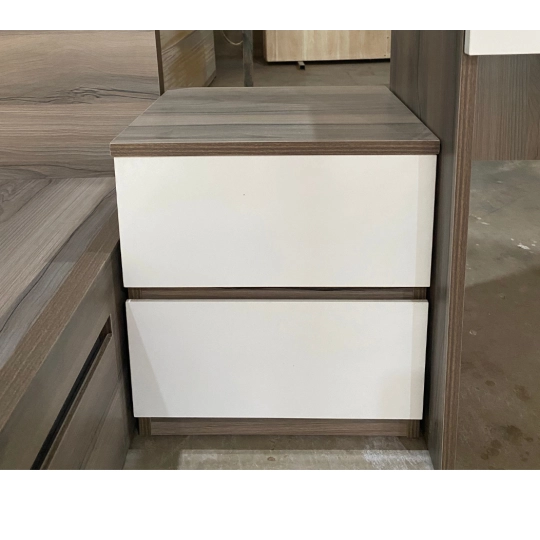 COMBO Phòng Ngủ Màu Nâu Vân Gỗ Phối Trắng 