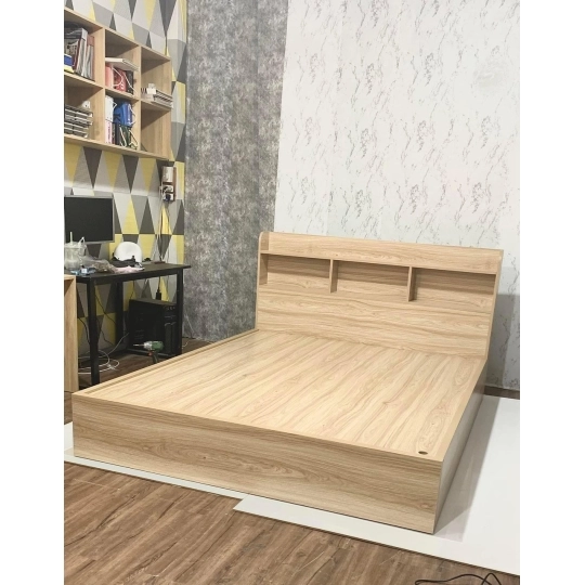 Giường Ngủ Gỗ Công Nghiệp Có Kệ Đầu Giường Tiện Nghi