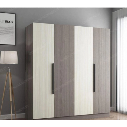 Tủ Quần Áo Gỗ Công Nghiệp MDF Phối Màu Sang Trọng