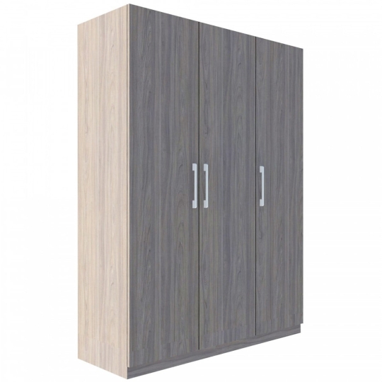 Tủ Quần Áo Gỗ MDF Cửa Mở Màu Xám Hiện Đại