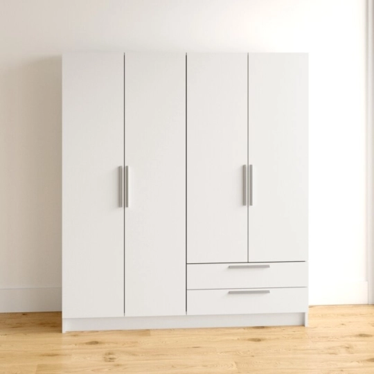 Tủ Quần Áo Gỗ MDF Màu Trắng Đơn Giản Hiện Đại