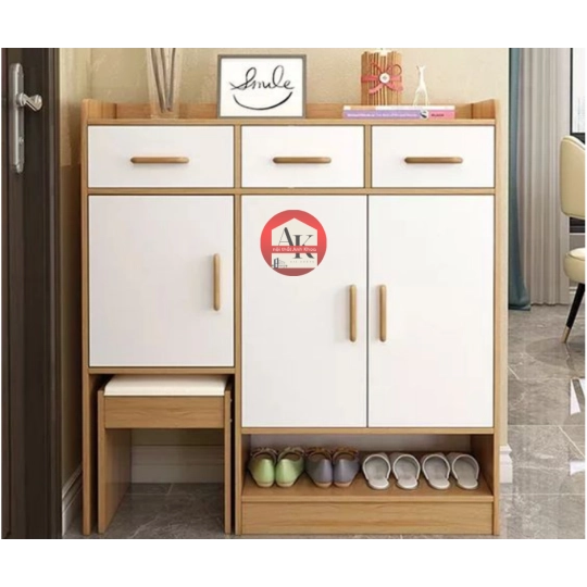 Tủ giày tiện ích - Màu trắng phối vàng -Thông minh- Hiện đại - TG006