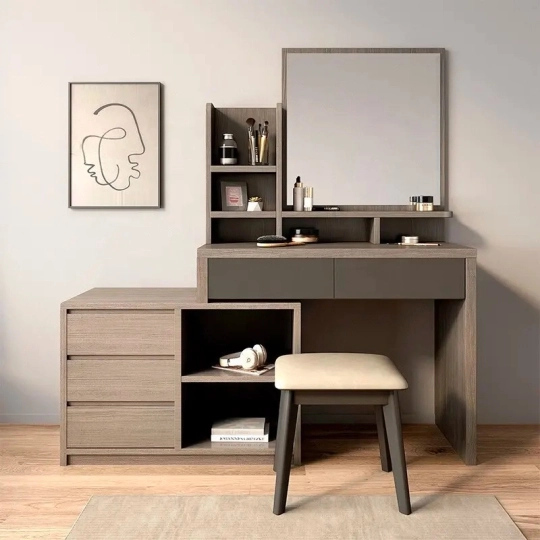 Bàn Trang Điểm Hiện Đại Màu Nâu Cao Cấp- TĐ004