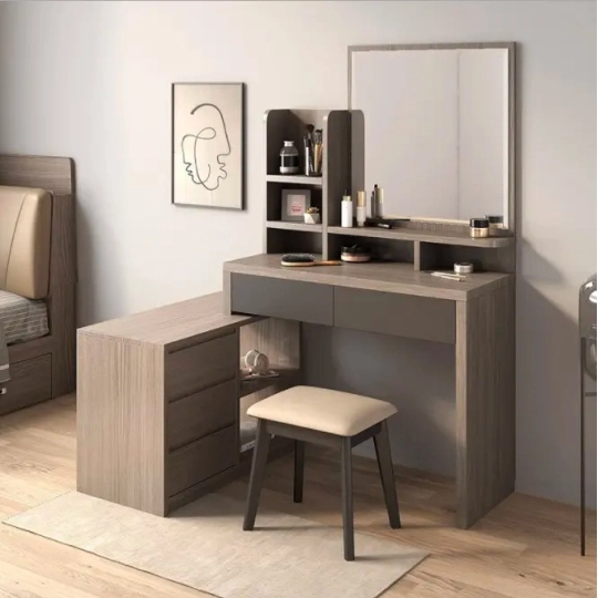 Bàn Trang Điểm Hiện Đại Màu Nâu Cao Cấp- TĐ004