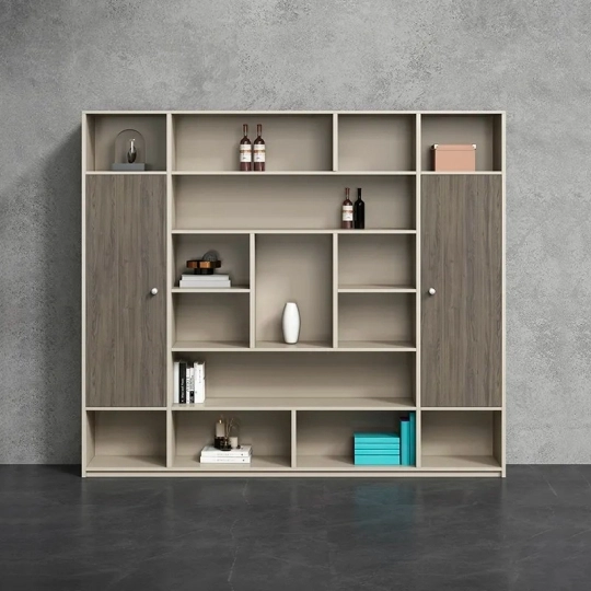 Kệ Sách Gỗ Công Nghiệp MDF Màu Xám Vân Gỗ Sang Trọng