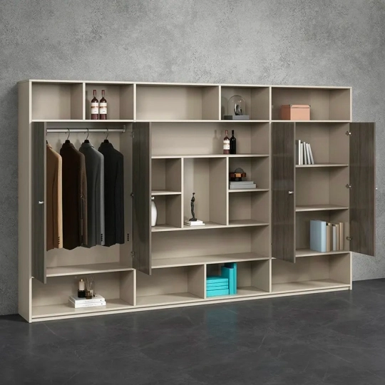 Kệ Sách Gỗ Công Nghiệp MDF Màu Xám Vân Gỗ Sang Trọng