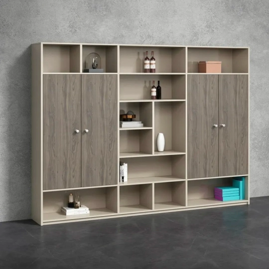 Kệ Sách Gỗ Công Nghiệp MDF Màu Xám Vân Gỗ Sang Trọng